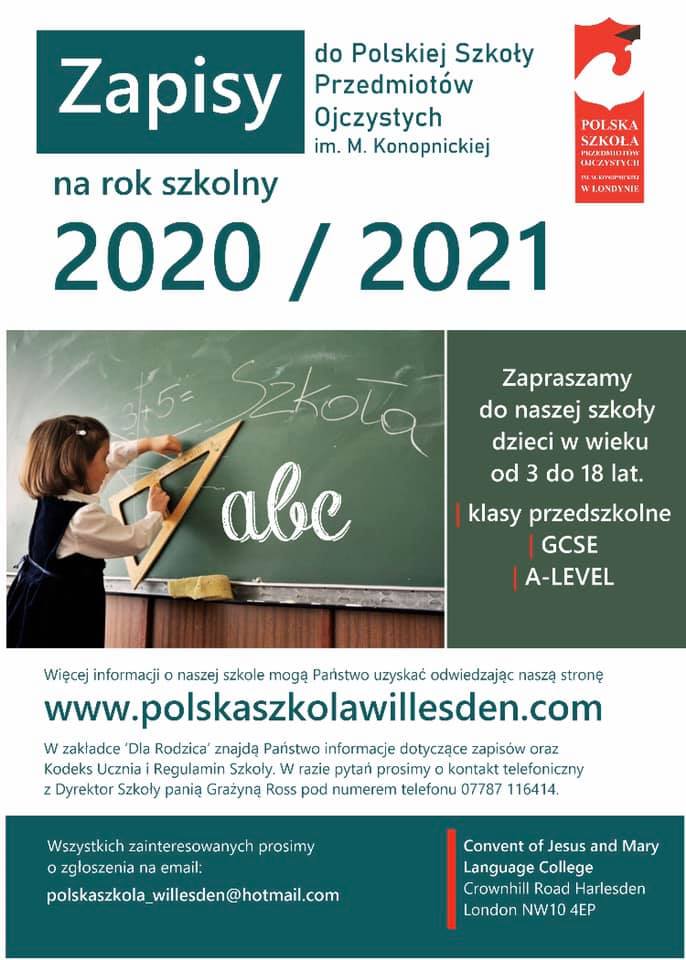 Zapisy na rok szkolny 2020/21